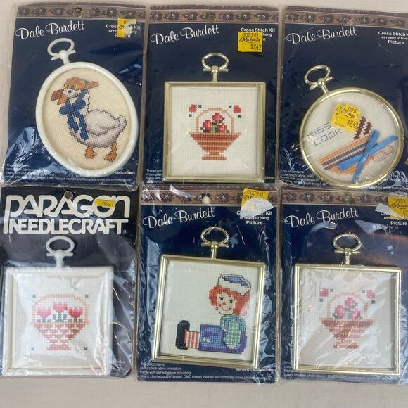 Vintage Dale Burdett Cross Stitch Kit Picture Frame Floral Goose Kitchen Doll - Picture 1 of 8